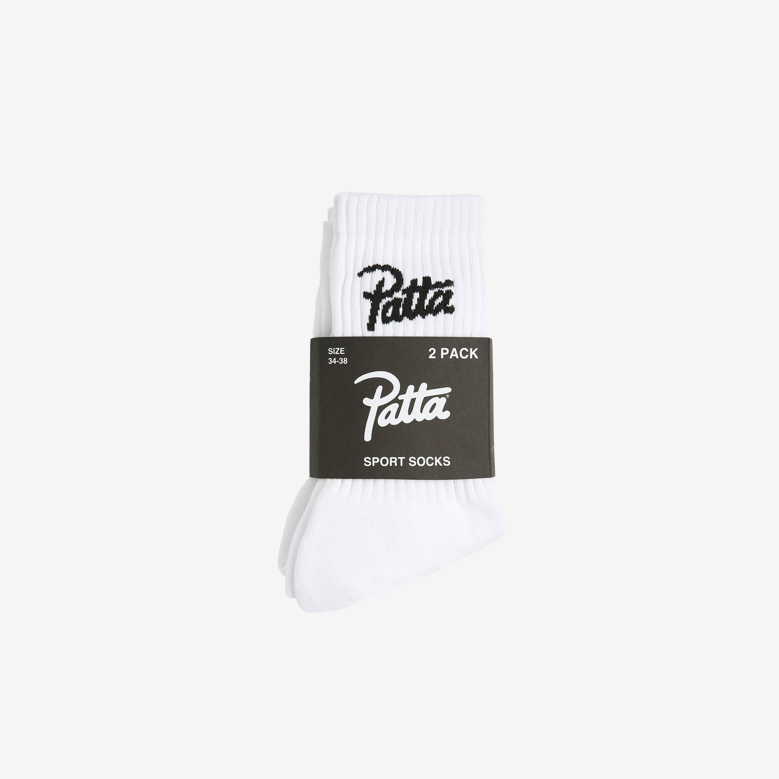 Patta Script Logo Sport Socks 2-Pack (Black)